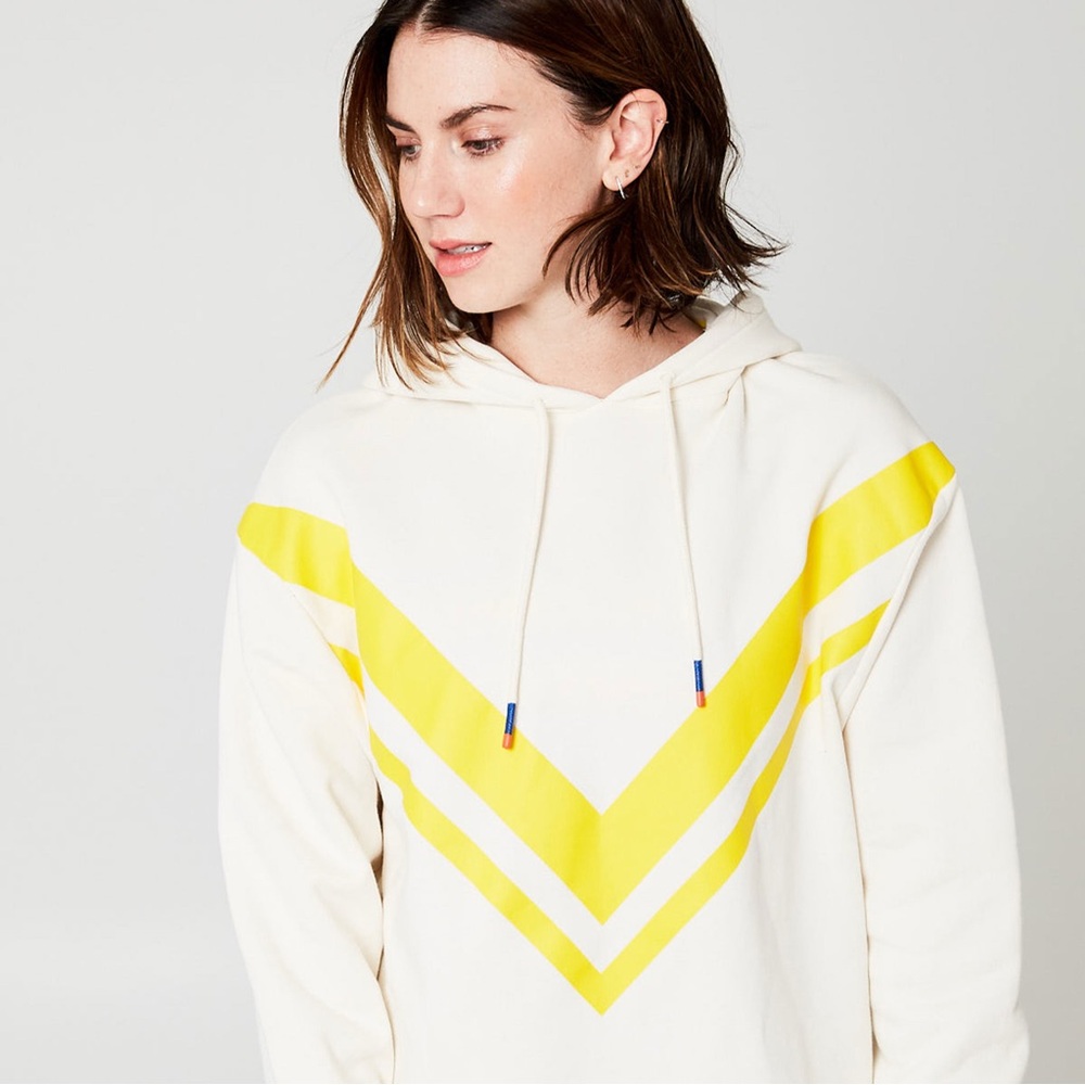 Tory Sport Cream and Yellow Chevron‎ Hoodie